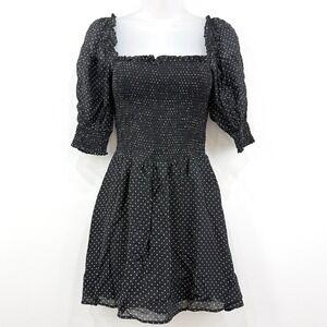 Reformation Dress Womens 4 Polka Dot Elle Smock Milkmaid Romantic Coquette